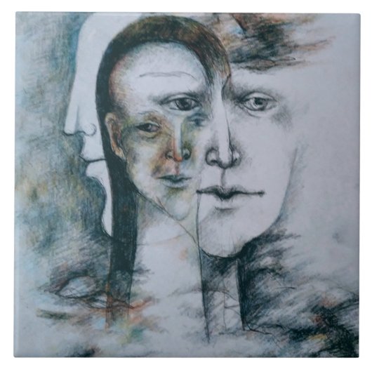 Origineel digitaal fijn surrealisme tegeltje (Voorkant)