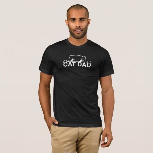 Origineel Eenvoudig ontwerp zwart, kat pap T-shirt (Voorkant volledig)