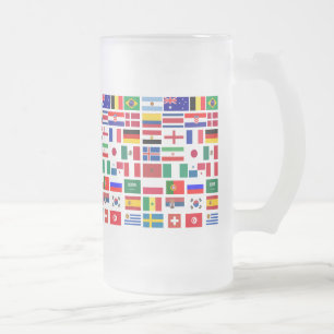 Origineel FOOTBALL SOCCER TEAM FLAGS 2018 patroon Matglas Bierpul