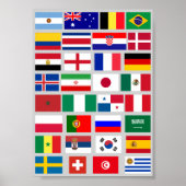 Origineel FOOTBALL SOCCER TEAM FLAGS 2018 patroon Poster (Voorkant)