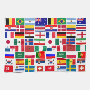 Origineel FOOTBALL SOCCER TEAM FLAGS 2018 patroon Theedoek