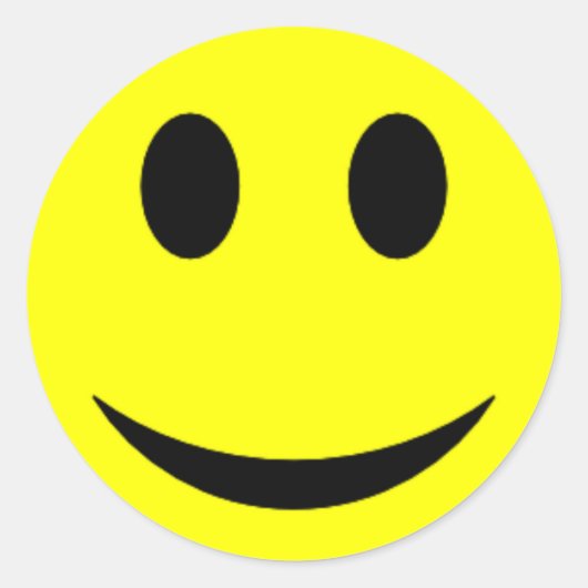 Origineel geel gezicht ronde sticker (Voorkant)
