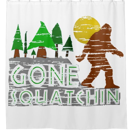  Origineel Gone Squatchin Shower Curtain Douchegordijn (Voorkant)