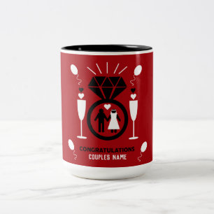 Origineel Grappig Verlovings Cadeau     Tweekleurige Koffiemok