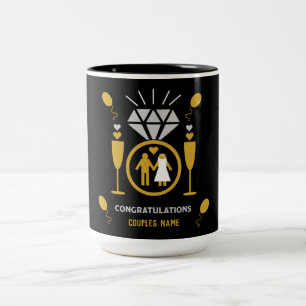 Origineel Grappig Verlovingscongratulatie Cadeau Tweekleurige Koffiemok