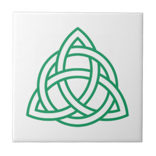 Origineel groen Keltisch Triquetra Knot pictogram Tegeltje
