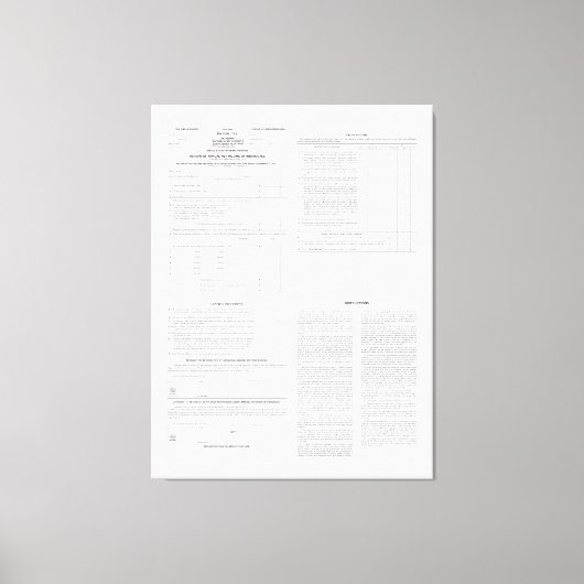 Origineel inkomstenbelastingformulier 1040 van 191 canvas afdruk (Voorkant)