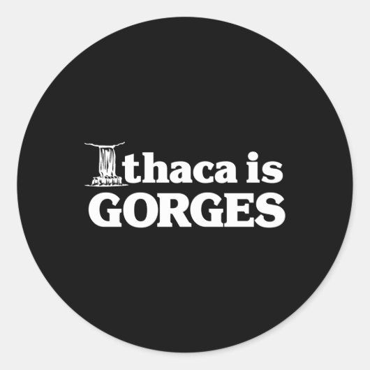 Origineel Ithaca is Gorges Ronde Sticker (Voorkant)
