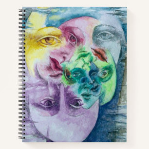 Origineel kleurrijk surrealistisch afbeelding notitieboek