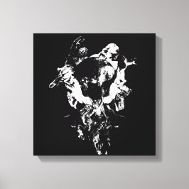 Origineel kunstwerk #3 Zwart en wit Canvas Afdruk