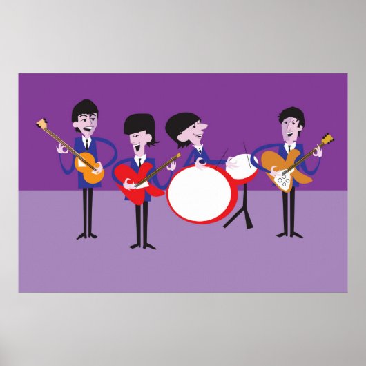 Origineel Kunstwerk geïnspireerd door Fab Vier Poster (Voorkant)