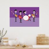 Origineel Kunstwerk geïnspireerd door Fab Vier Poster (Keuken)