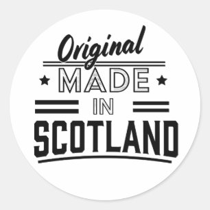 Origineel Made in Scotland retro logo Ronde Sticker