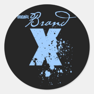 Origineel merk X Logo (blauw) Ronde Sticker