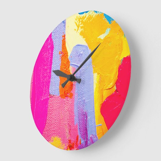 Origineel olieverfschilderij: Kleurrijk Abstract Grote Klok (Hoek)