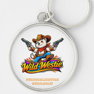 Origineel ontwerp Westie hond cowboy sleutelhanger