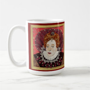 Origineel portret van Elizabeth 1ste. Koffiemok