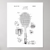 Origineel Poster van het Patent van Tennis Racket  (Voorkant)