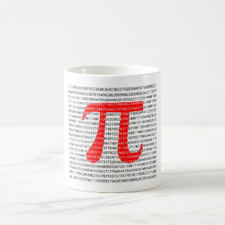 Origineel rood nummer pi-dag wiskundig symbool koffiemok