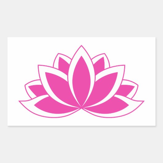 Origineel roze boeddhissymbool Lotus flower Rechthoekige Sticker (Voorkant)