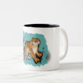 Origineel schilderij Chinese tijgerjaardag Tweekleurige Koffiemok (Voorkant rechts)