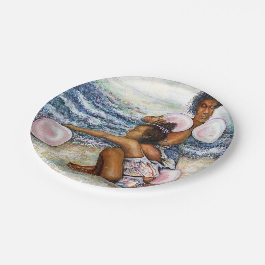 Origineel schilderij van een echtpaar in Union Squ Papieren Bordje (Gekanteld)