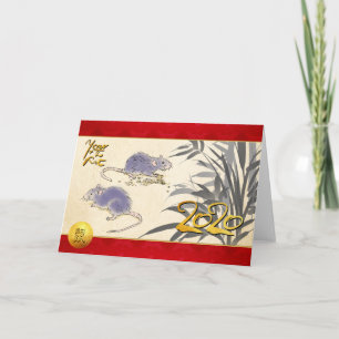 Origineel schilderij van Rats Bamboo 2020 HGC Kaart