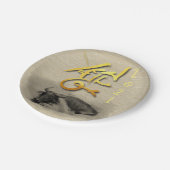 Origineel Schilderij Water Buffalo Ox Nieuwjaar PP Papieren Bordje (Gekanteld)