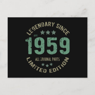 Origineel Sinds 1959 Vintage Legende Verjaardagsca Briefkaart