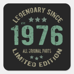 Origineel Sinds 1976 Vintage Legende Verjaardagsca Vierkante Sticker