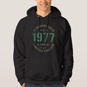 Origineel Sinds 1977 Vintage Legende Verjaardagsca Hoodie