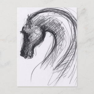 Origineel Tekening 1 Paard Jaar Dierenriem Briefka Briefkaart