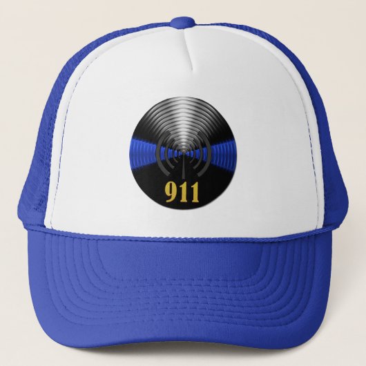 Origineel Thin Blue Line Divisional Symbool - 911 Trucker Pet (Voorkant)