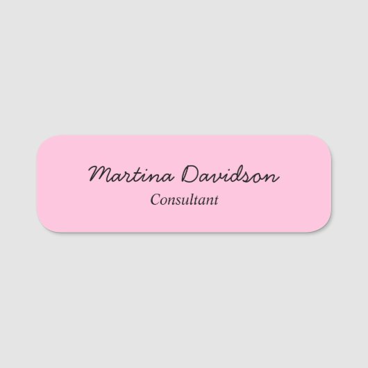 Origineel uniek roze Creatief Handschrift Naamplaatje (Voorkant)