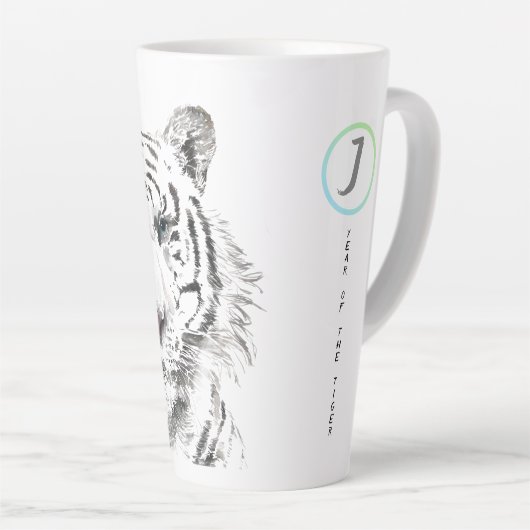 Origineel Waterverf Chinees Zodiac Initiaal L Latte Mok (Rechterhoek)