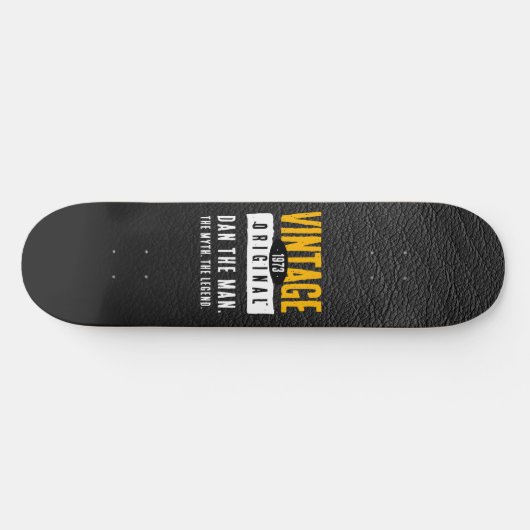  origineel zwart lederen geboortejaar skateboard (Horizontaal)