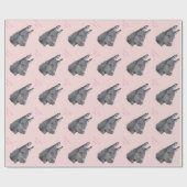 origineel zwart-wit afbeelding van een schattige e cadeaupapier (Vlak)