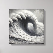 Originele 3D White Ocean Wave olieverfschilderij