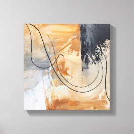 Originele Abstracte Gold Black Canvas afdrukken