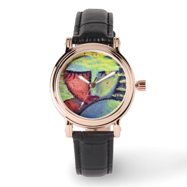 Originele Abstracte Kunst aan Draag Horloge (Voorkant)