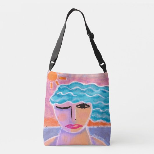 Originele Abstracte Kunst Crossbody Tas (Achterkant)