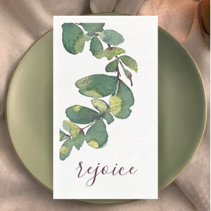 Originele Aquarel Groenelementen Custom Kerstmis Servet