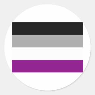 ORIGINELE ASEXUELE VLAG RONDE STICKER
