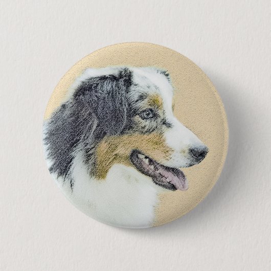 Originele Australian Shepherd-schildering - origin Ronde Button 5,7 Cm (Voorkant)