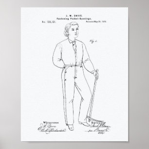 Originele Blauwe Jeans 1873 Whitepaper over octroo Poster