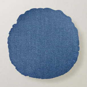 Originele blauwe mode jean denim rond kussen