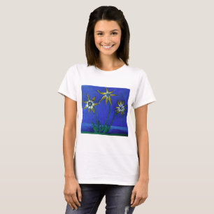 Originele bloemen schilderij basic T-shirt, wit T-shirt
