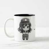 Originele Chibi Verpleegster - Professioneel Kalm Tweekleurige Koffiemok (Links)