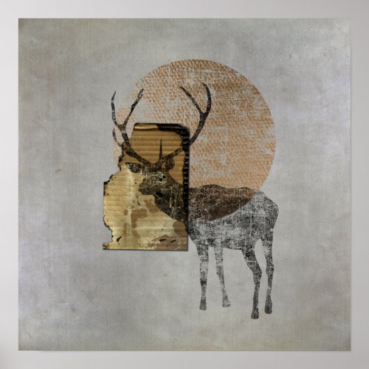 Originele collage (Deer) Poster (Voorkant)