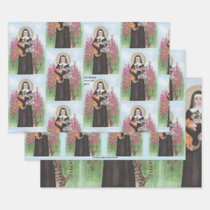 Originele Crazy Cat Lady Gertrude Patron St. Katte Inpakpapier Vel